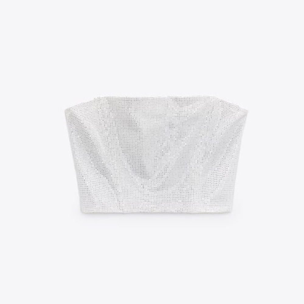 Zara Rhinestone Strapless Top - Picture 7 of 9